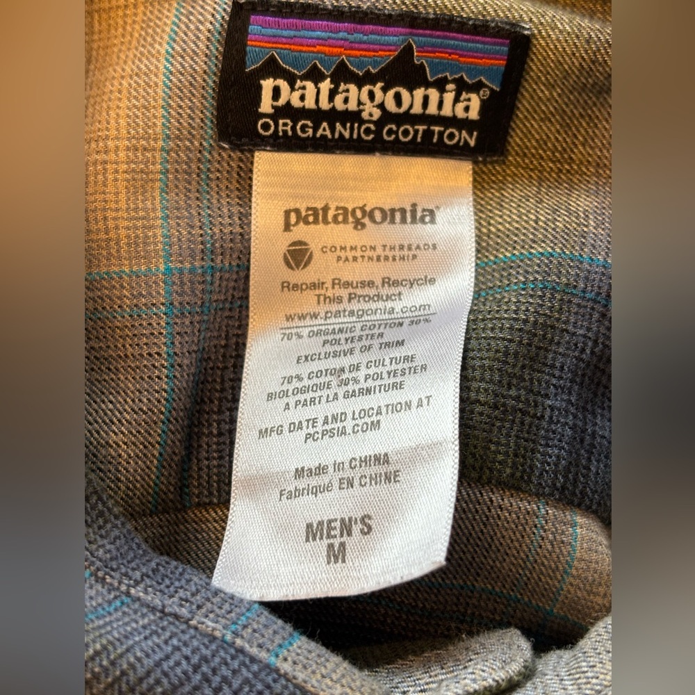 Patagonia Buckshot Flannel Plaid Button Front Shirt Size Men’s M Organic Cotton - Picture 4 of 7